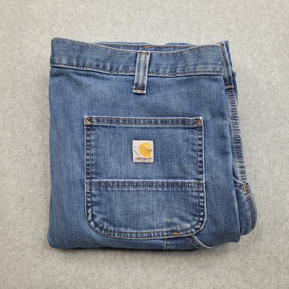 Carhartt Utility Jeans Mens 42x34‎ Blue Rugged Flex Relaxed Fit BD2808-M
